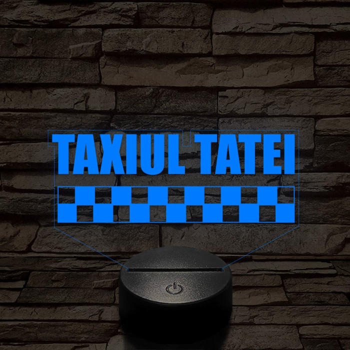 APA TAXI 7 culori lampă LED 3D