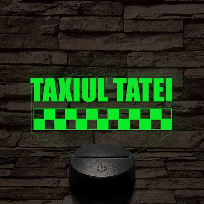 APA TAXI 7 culori lampă LED 3D