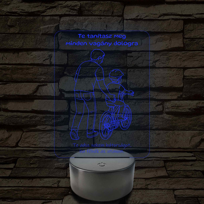 Apa bringa kisfiús 7 színű 3D led lámpa