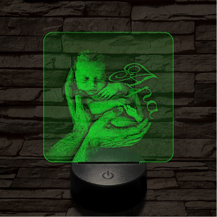 Apa tenyerében 7 színű 3D led lámpa