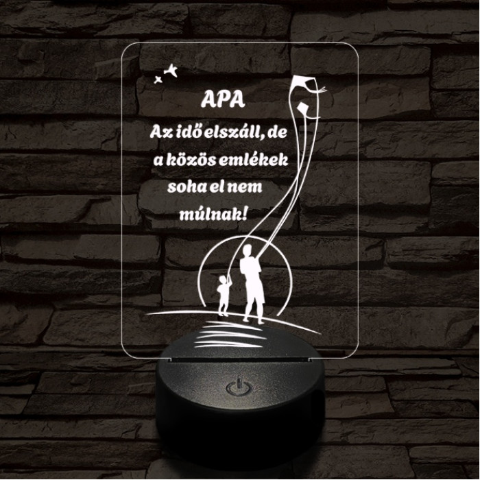 Apás emlékek 7 színű 3D led lámpa
