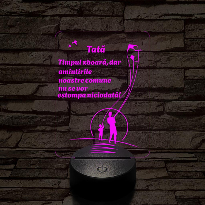 Amintiri de tată 7 culori lampă LED 3D