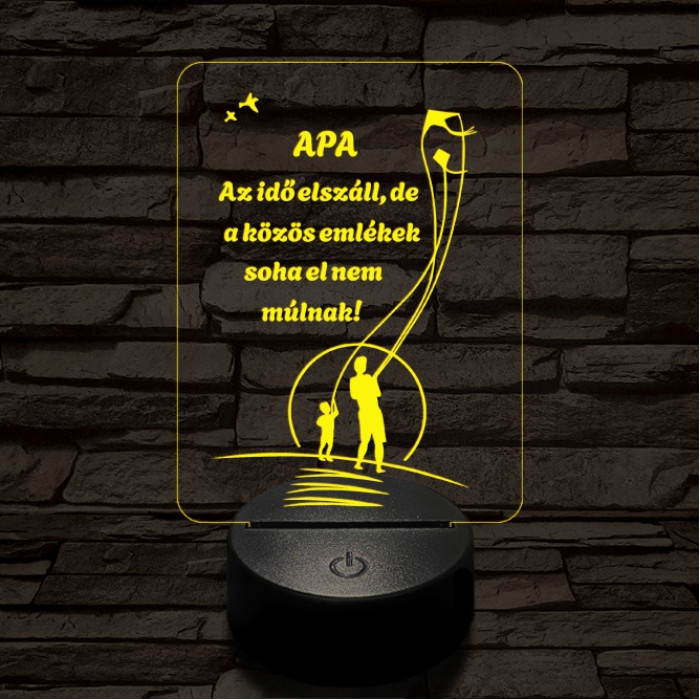 Apás emlékek 7 színű 3D led lámpa