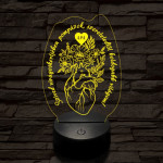 Apai szív kertje 7 színű 3D led lámpa
