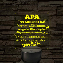 Apa a fürdővízkészítő mester – 7 színű, színváltós LED lámpa