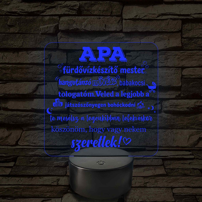 Apa a fürdővízkészítő mester – 7 színű, színváltós LED lámpa