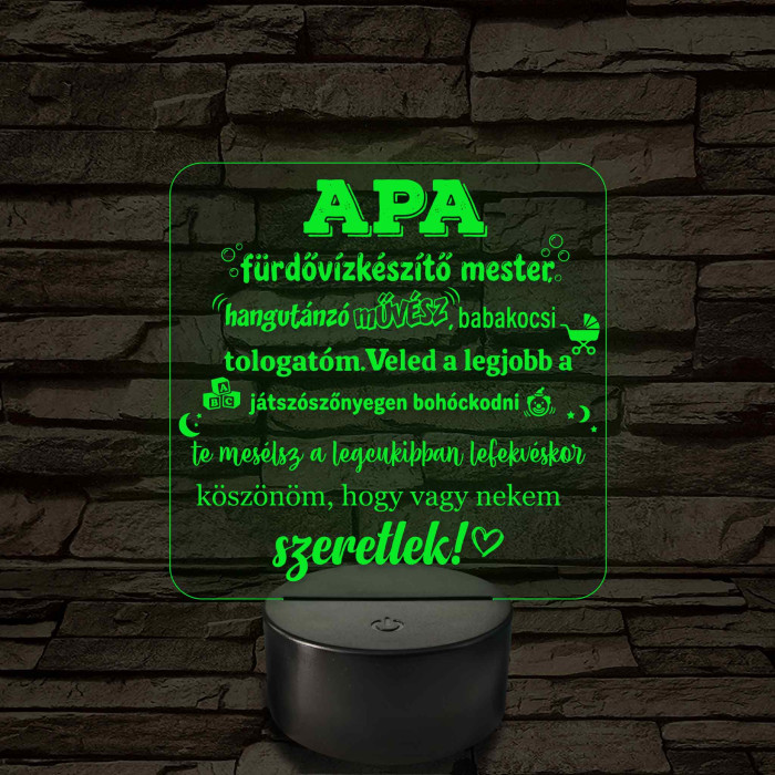 Apa a fürdővízkészítő mester – 7 színű, színváltós LED lámpa