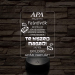 Apák napi humoros feliratú vicces 7 színű 3D led lámpa