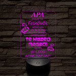 Apák napi humoros feliratú vicces 7 színű 3D led lámpa