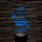 Apák napi humoros feliratú vicces 7 színű 3D led lámpa