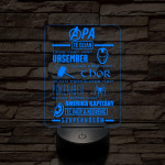 Apák napi kedves szuperhősős 7 színű 3D led lámpa