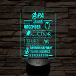 Apák napi kedves szuperhősős 7 színű 3D led lámpa