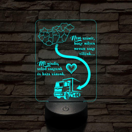 Apák napi érzelmes szövegű 7 színű 3D led lámpa