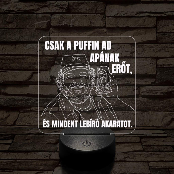 Bud Spencer apák napi 7 színű  3D led lámpa