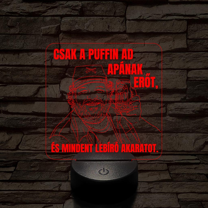Bud Spencer apák napi 7 színű  3D led lámpa