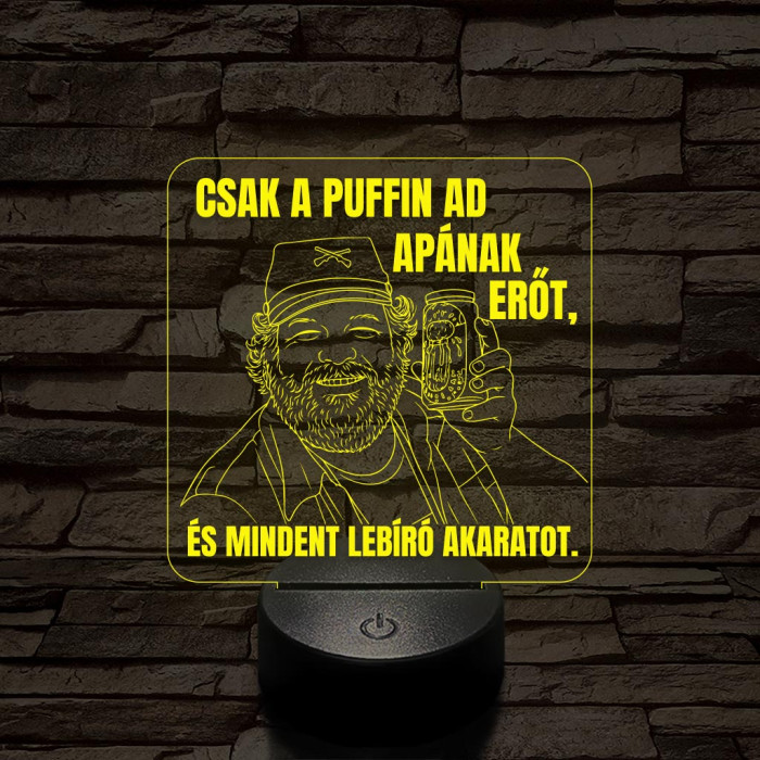 Bud Spencer apák napi 7 színű  3D led lámpa