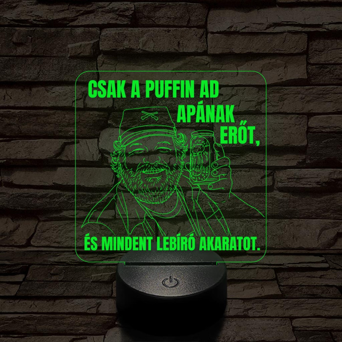 Bud Spencer apák napi 7 színű  3D led lámpa
