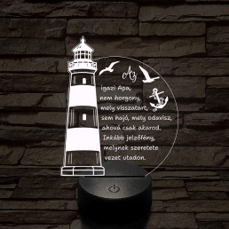 Apák napi világítótorony 7 színű színváltós 3D led lámpa
