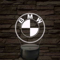 BMW logó - 7 színű, színváltós 3D led lámpa