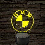 BMW logó - 7 színű, színváltós 3D led lámpa