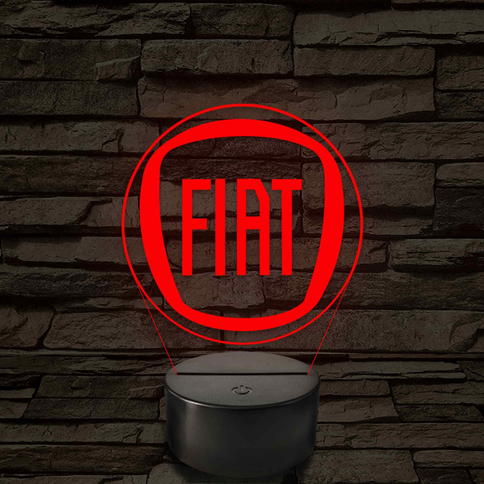 Fiat logó – 7 színű, színváltós LED lámpa