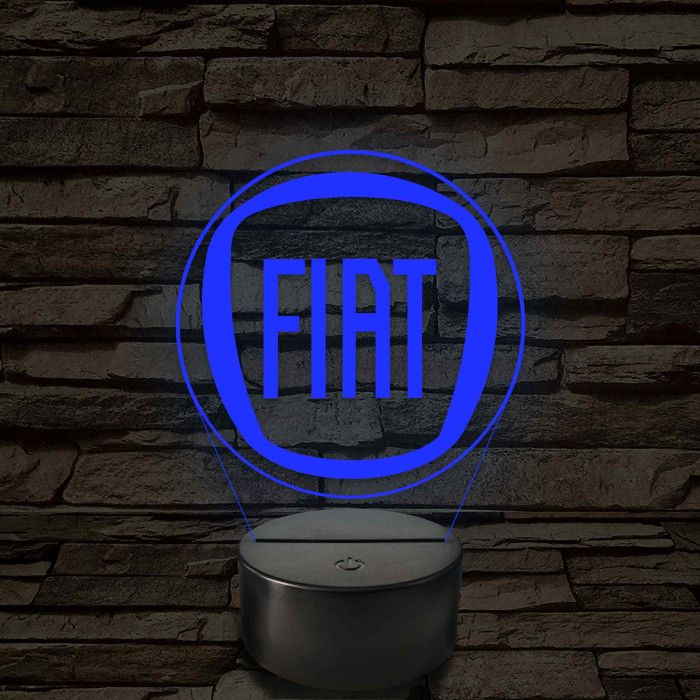 Fiat logó – 7 színű, színváltós LED lámpa