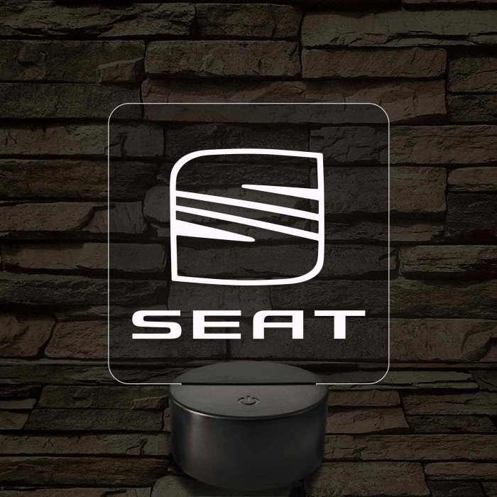 Seat logó – 7 színű, színváltós LED lámpa