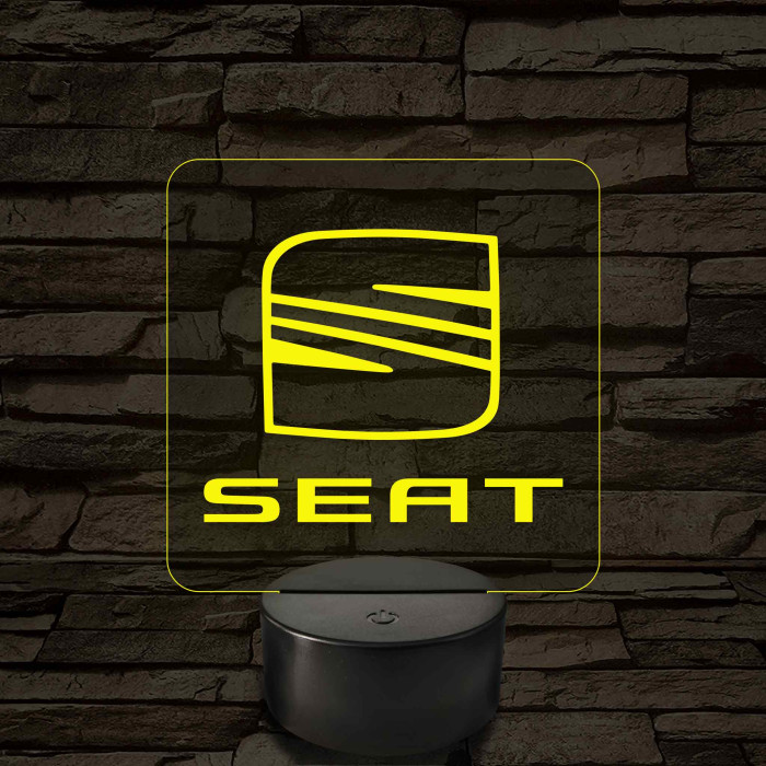 Seat logó – 7 színű, színváltós LED lámpa