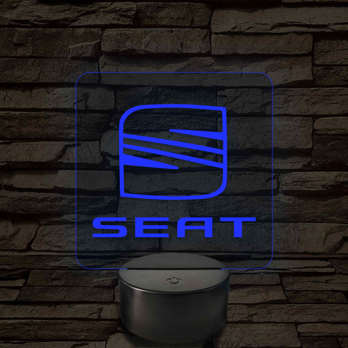Seat logó – 7 színű, színváltós LED lámpa