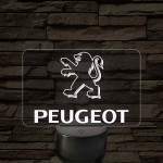 Peugeot logó – 7 színű, színváltós LED lámpa