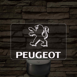 Peugeot logó – 7 színű, színváltós LED lámpa