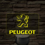 Peugeot logó – 7 színű, színváltós LED lámpa
