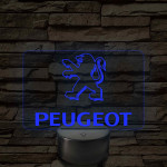 Peugeot logó – 7 színű, színváltós LED lámpa