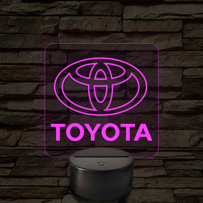 Toyota logó – 7 színű, színváltós LED lámpa