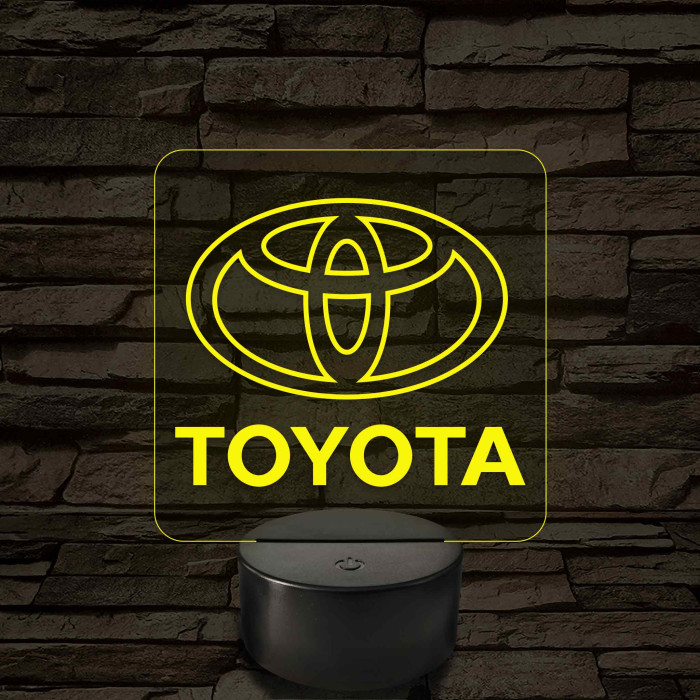 Toyota logó – 7 színű, színváltós LED lámpa