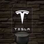 Tesla logó – 7 színű, színváltós LED lámpa