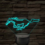 Mustang logó – 7 színű, színváltós LED lámpa