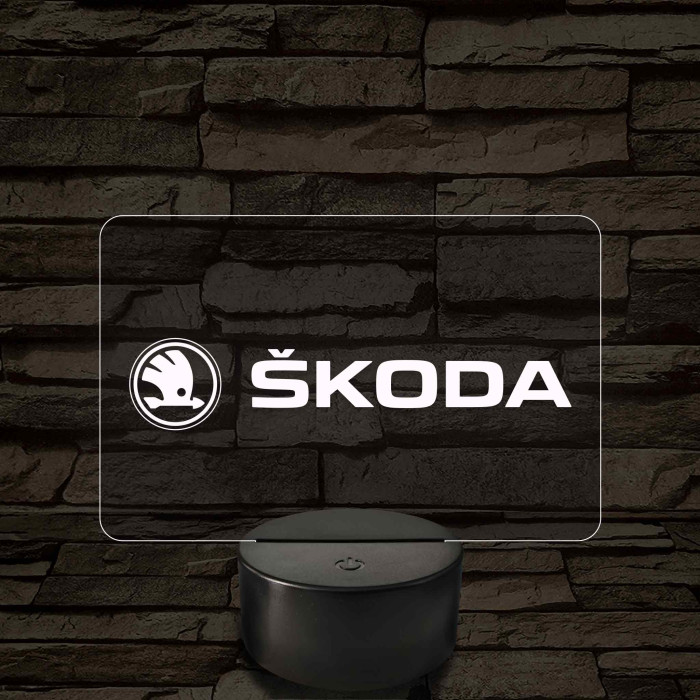 Skoda logó – 7 színű, színváltós LED lámpa