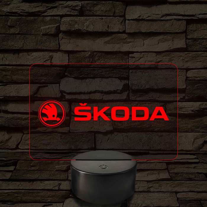 Skoda logó – 7 színű, színváltós LED lámpa