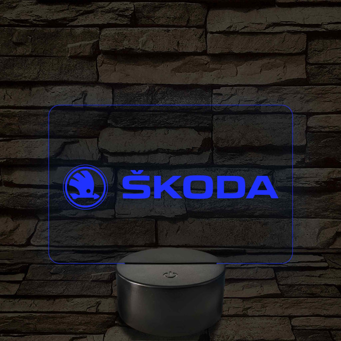 Skoda logó – 7 színű, színváltós LED lámpa