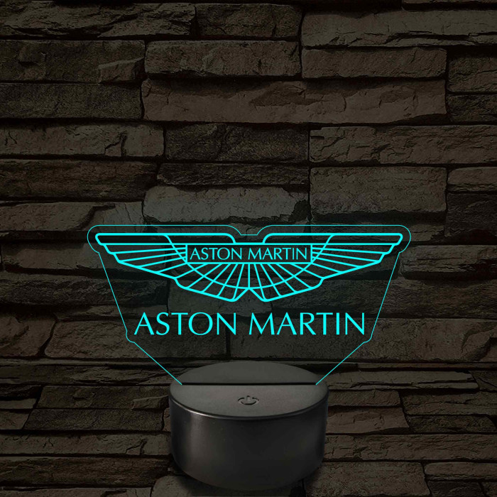Aston Martin logó – 7 színű, színváltós LED lámpa