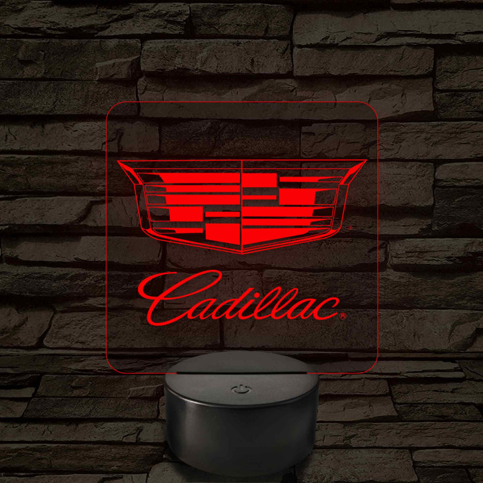 Cadillac logó – 7 színű, színváltós LED lámpa