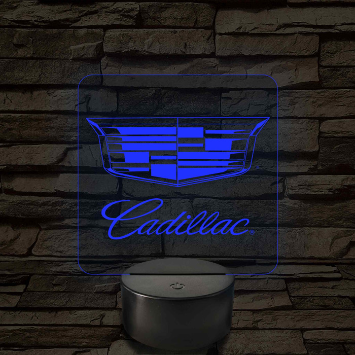 Cadillac logó – 7 színű, színváltós LED lámpa