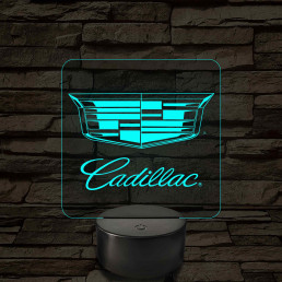 Cadillac logó – 7 színű, színváltós LED lámpa
