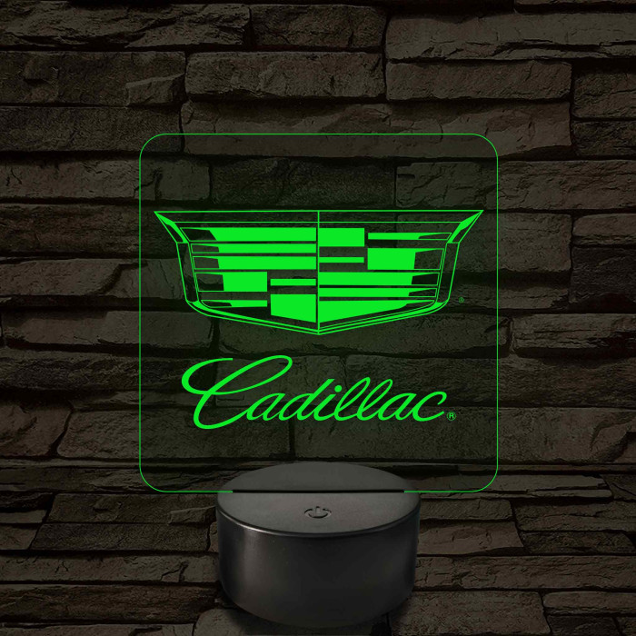 Cadillac logó – 7 színű, színváltós LED lámpa