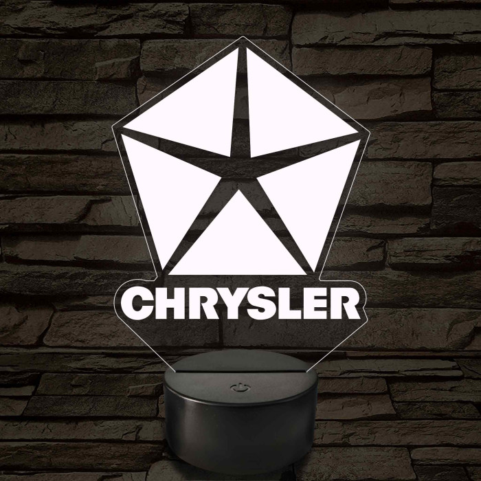 Chrysler logó – 7 színű, színváltós LED lámpa