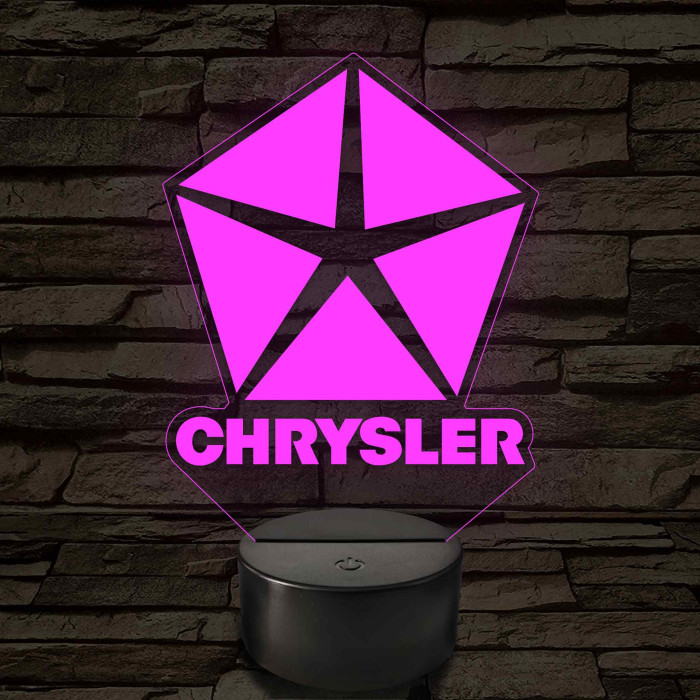 Chrysler logó – 7 színű, színváltós LED lámpa