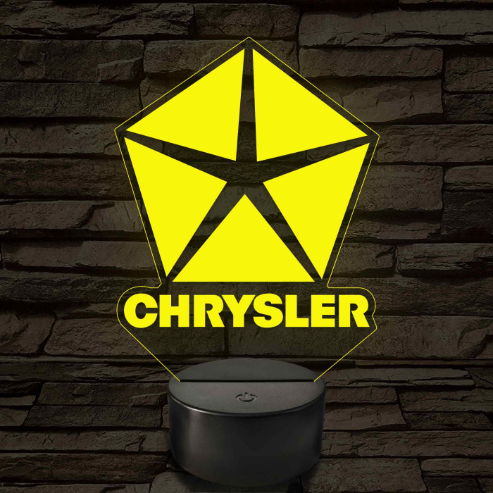 Chrysler logó – 7 színű, színváltós LED lámpa
