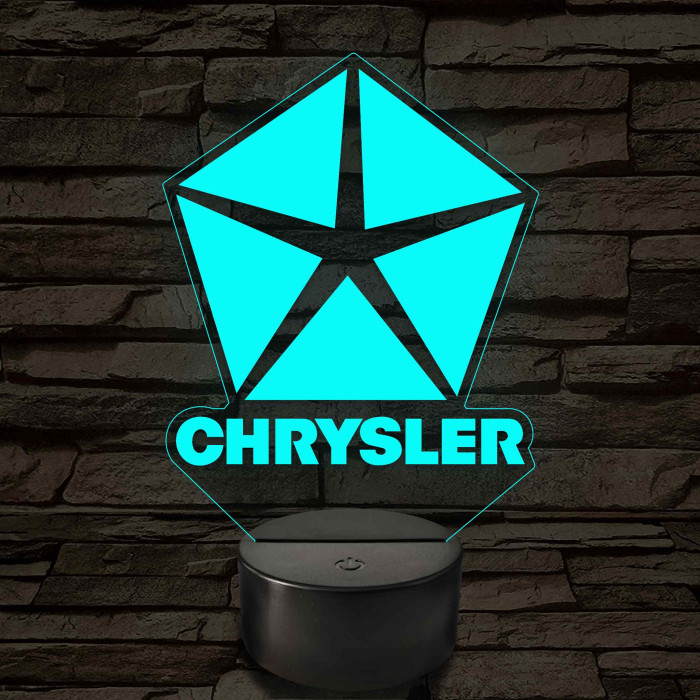 Chrysler logó – 7 színű, színváltós LED lámpa