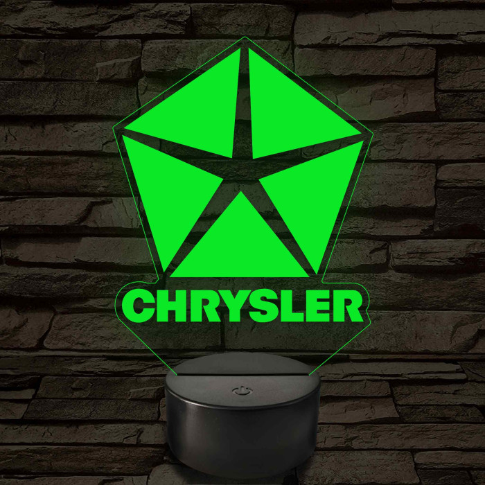 Chrysler logó – 7 színű, színváltós LED lámpa